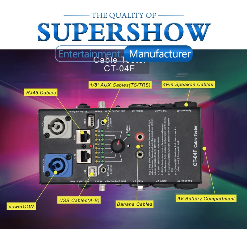 

Accuracy pro audio CT-04F New Design RJ45 Network Lan Cable Tester