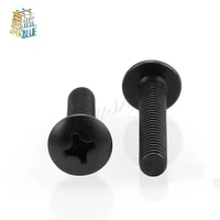 Tornillos de cabeza de seta Phillips, armazón negro, TM M2M2.5 M3 M3.5 M4 M5 M6, 5-50 Uds.