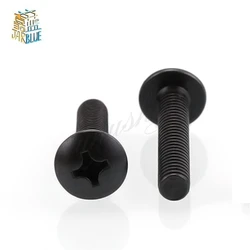 5-50Pcs TM M2M2.5 M3 M3.5 M4 M5 M6 Screws Phillips Truss Mushroom Head Bolt Black