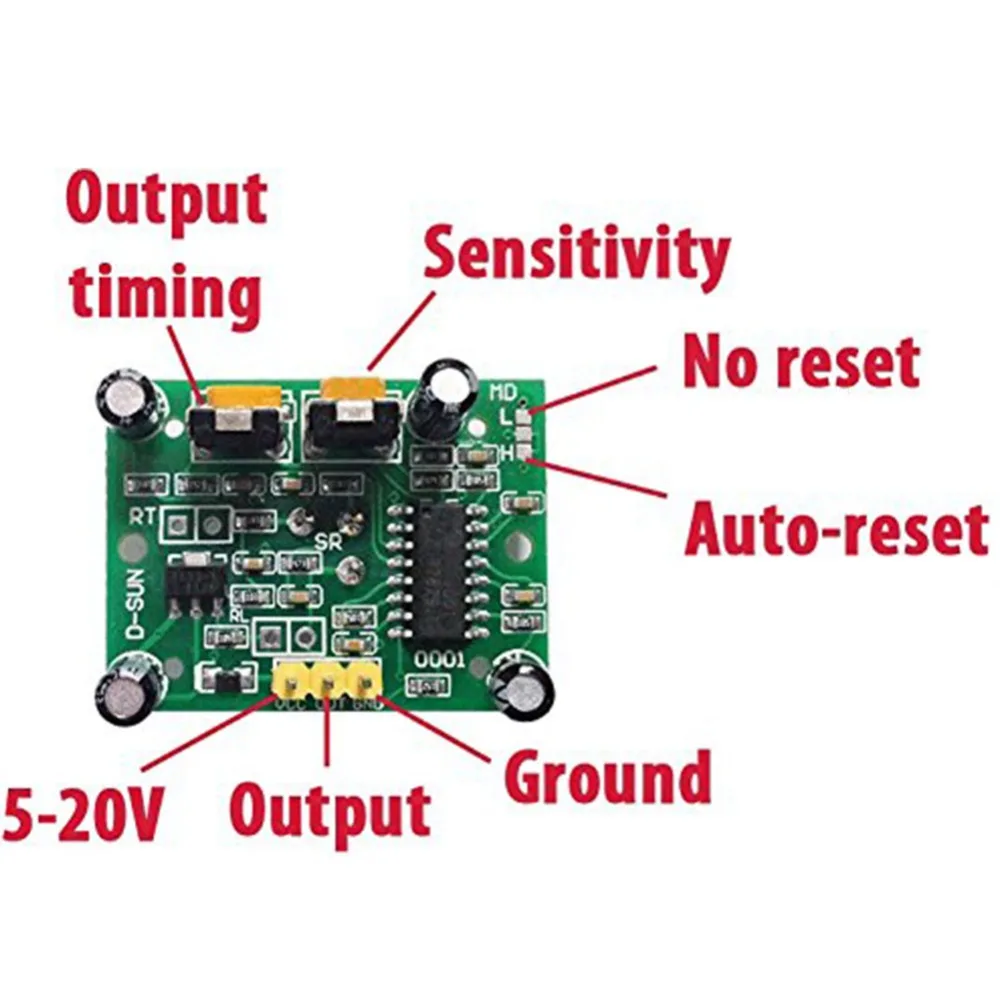 5Pcs Motion Sensor Module SR501 HC-SR501 Blue Green Adjust IR Pyroelectric Infrared PIR Motion Sensor Module For Arduino DIY KIT