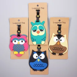 Travel Accessories Cute Owl Animals Luggage Tag Silica Gel Suitcase ID Addres Holder Baggage Boarding Tag Portable Label