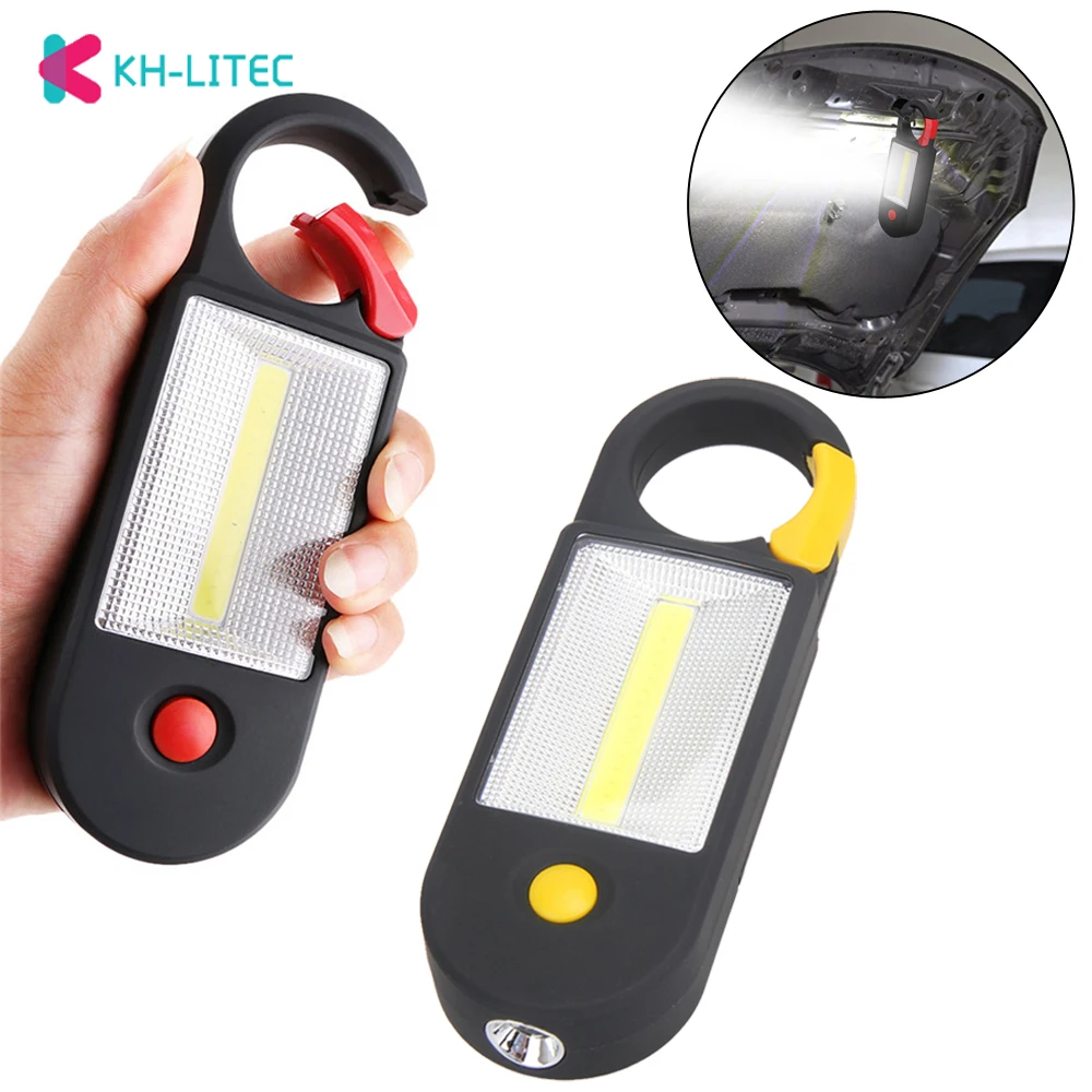 

KHLITEC Mini Portable Lantern Tent Light COB LED Emergency Lamp Waterproof Hanging Hook Flashlight For Camping 2 Modes Use AAA