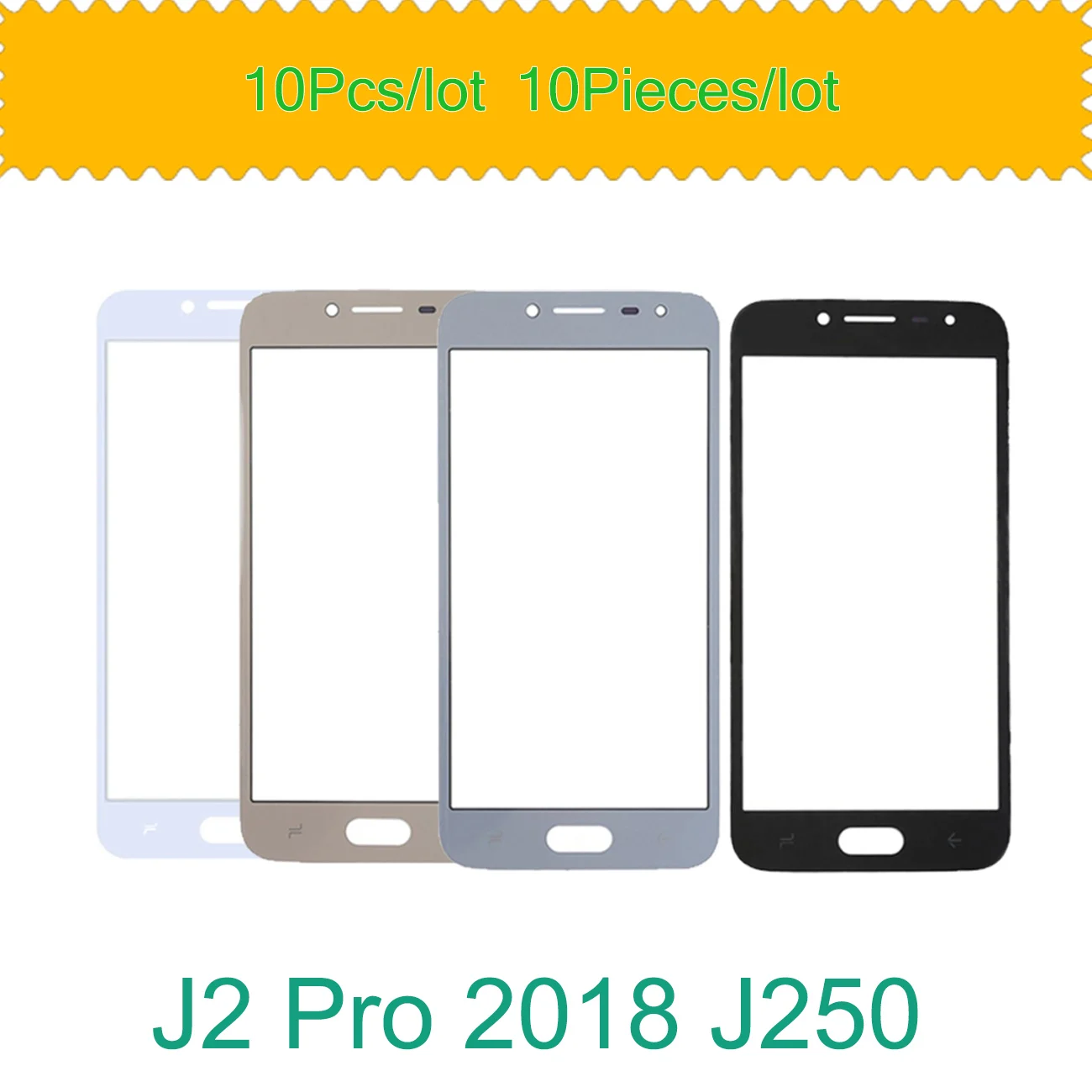 10Pcs/lot Replacement LCD Front Touch Screen Glass Outer Lens For Samsung Galaxy J2 Pro 2018 J250 J250F J250F/DS Glass With OCA