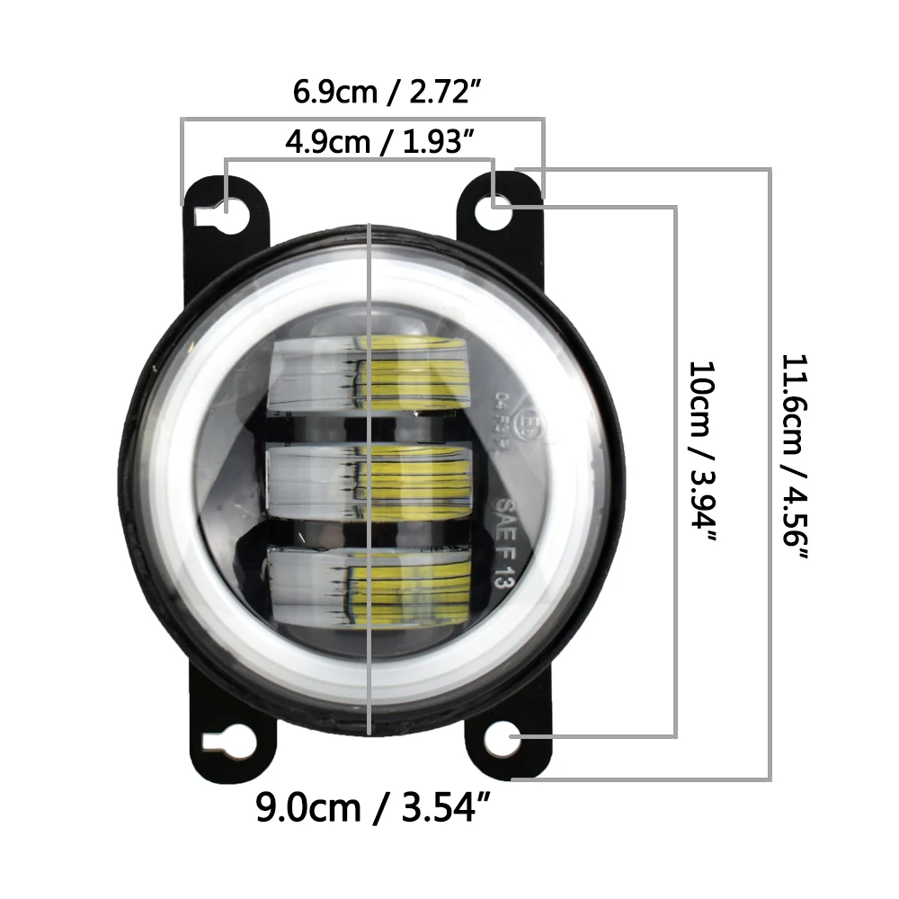 For Suzuki Jimny FJ Closed Off-Road Vehicle 1998-2014 Car H11 LED Fog Light Angel Eye Daytime Running Light DRL 12V