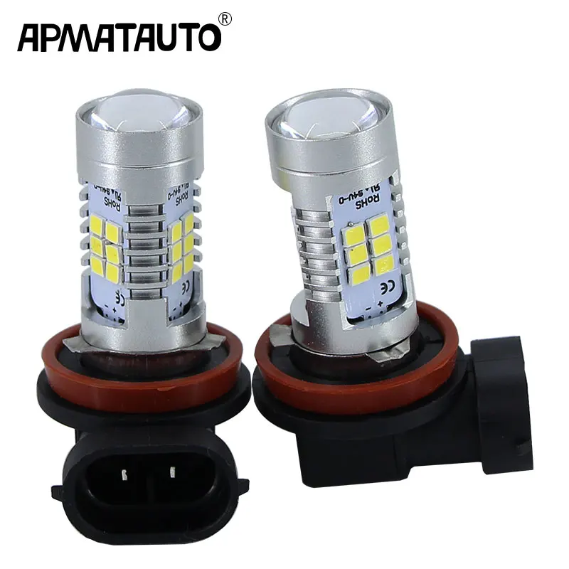 2X 9005 H10 9006 H7 H8 H9 H11 H16(JP) 21-SMD LED Bulb Fog Light DRL Daytime Running Lamp For Bmw AUDI Mercedes VW Chevrolet