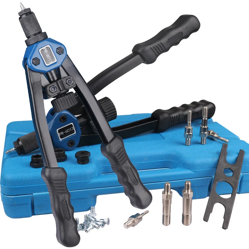 110pc Multifunctional Manual Ram Gun Riveting Nut Gun Riveter Reaming Gun Powerful Three-in-One M3-M12 Nut Kit