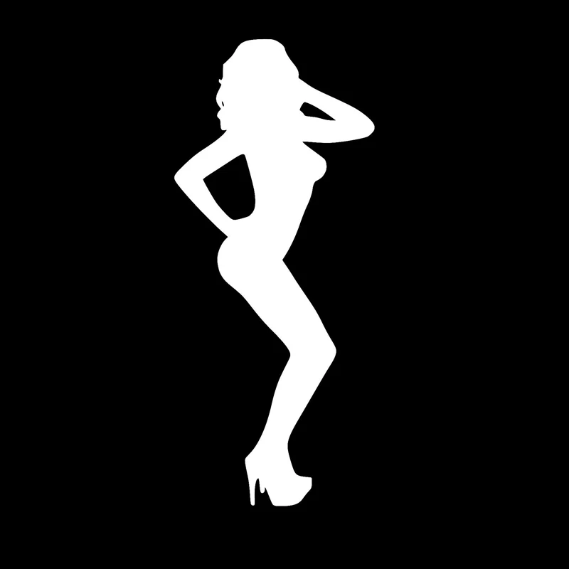 Personalized Custom Car Sticker Sexy Lady Reflective Waterproof Vinyl Decals Anti-UV Window Windshield Accessories Black/Silver