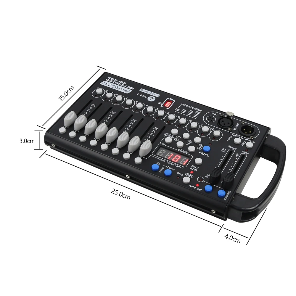 Imagem -02 - Controlador Dmx com Bateria Recarregável Transmissor Receptor Dmx512 Sistema sem Fio Console de Luz de Palco 192 Canais