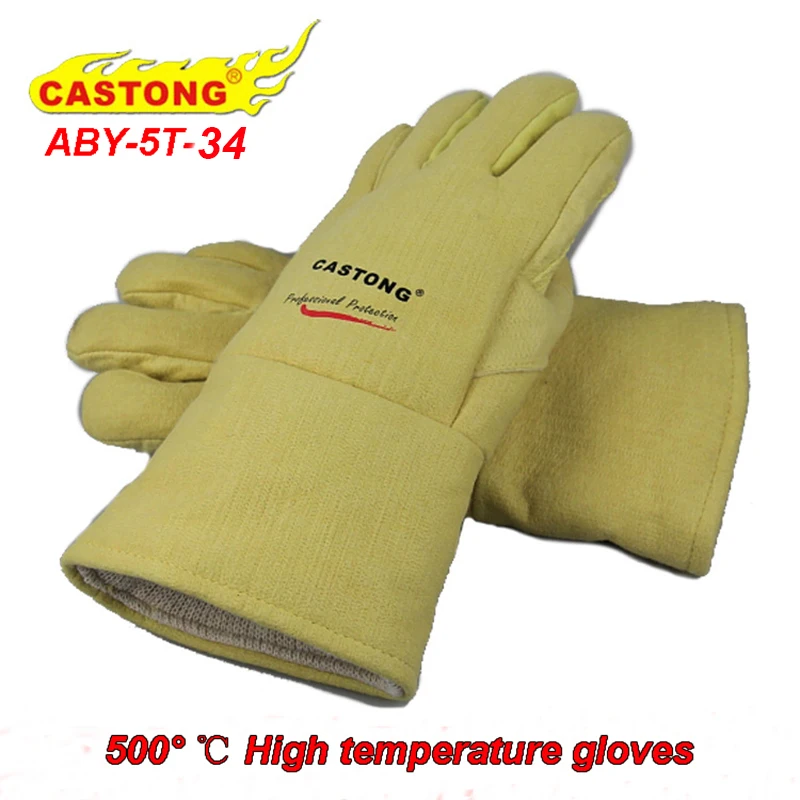 

500 ℃ High temperature gloves Thicker palm Flame retardant fire gloves oven Bake Heat treatment Anti-scald safety gloves