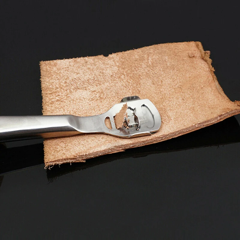 1set Leather Craft Skiving Knife +10pcs Replacement Blades Wood Handle Stainless Steel Thinning Shovel DIY Craft Cutter Hicello