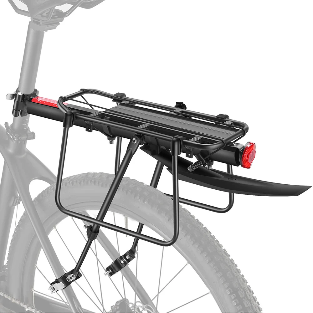 Toptrek Bicycle Luggage Carrier Cargo Bike Rear Rack Shelf Cycling Bag Stand Holder Trunk Fit 20-29'' Mtb & 4.0'' Fat Bike