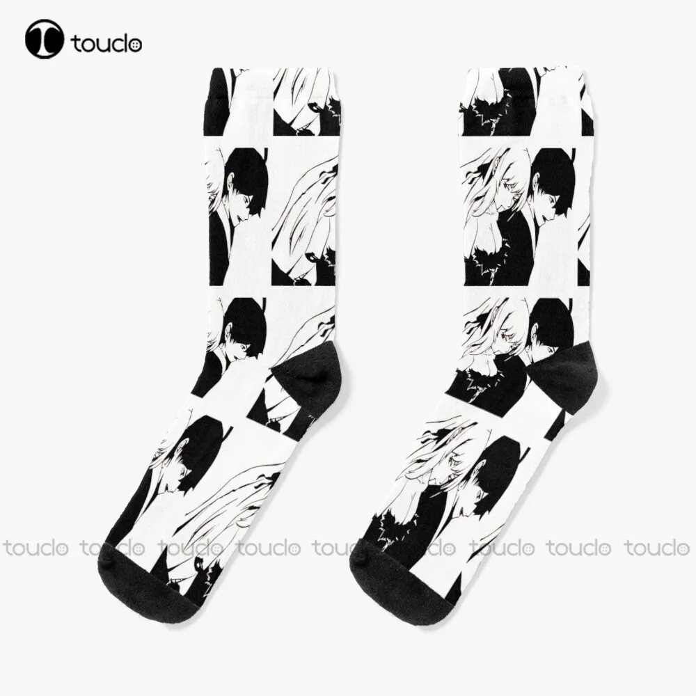 Araragi Koyomi And Shinobu Monogatari Socks Socks Youth Personalized Custom Unisex Adult Teen Youth Socks 360° Digital Print