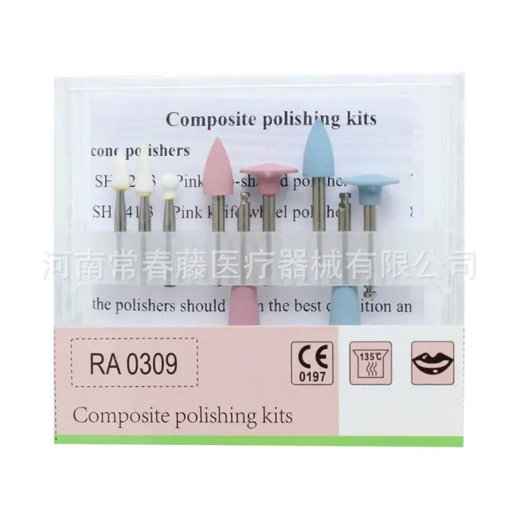 Composite Polishing Kits Dental Light Curing Resin Polishing Set Low Speed Porcelain Dental Restoration Grinding Head