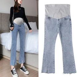 Korea Stil Mutterschaft Jeans Mutterschaft Hosen mutterschaft stretch breite bein hosen mutterschaft Gerade Jeans Mutterschaft Hosen