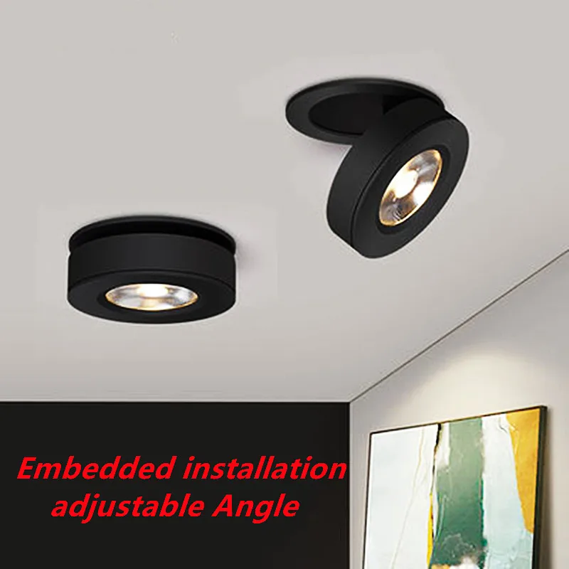 Dimmable LED Embedded Ceiling Down Lamp5W7W9W12W15W Foldable And 360 Degree Rotatable Built in COB Spot Light Recessed Downlight