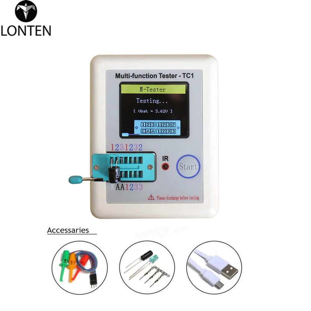 Testador de transistor multifuncional Lcr-tc1