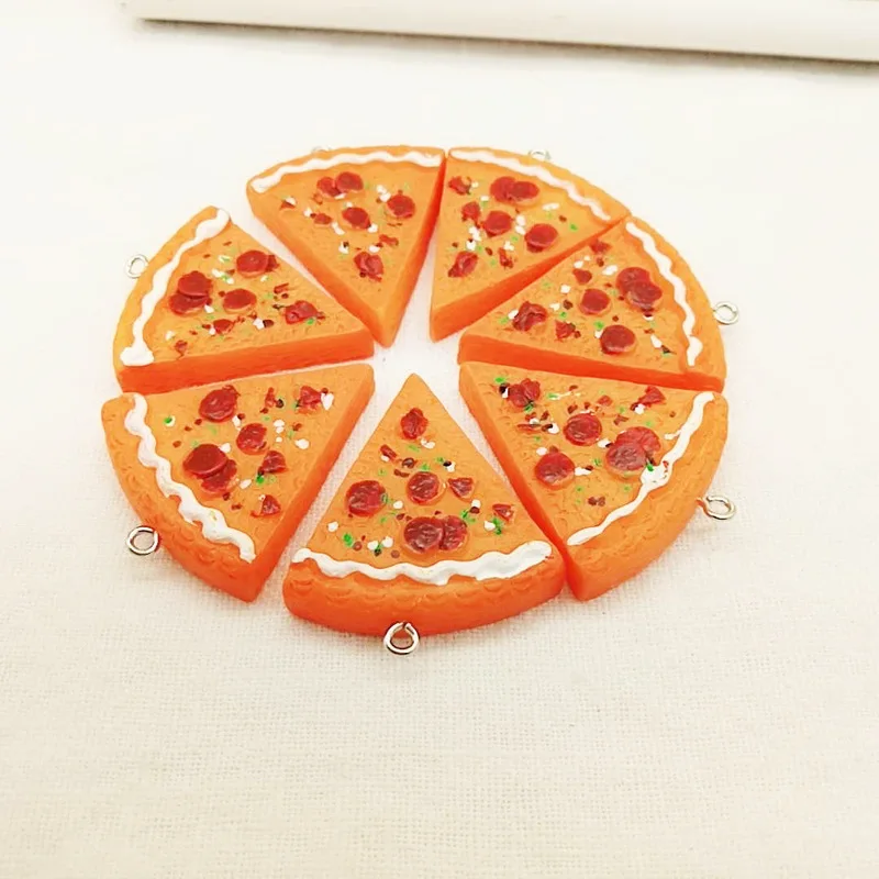 Creative Fashion Jewelry Simulation Pizza Pendant Key Chain Best Children\'s Day Gift Resin Key Chains Food Series Accessories