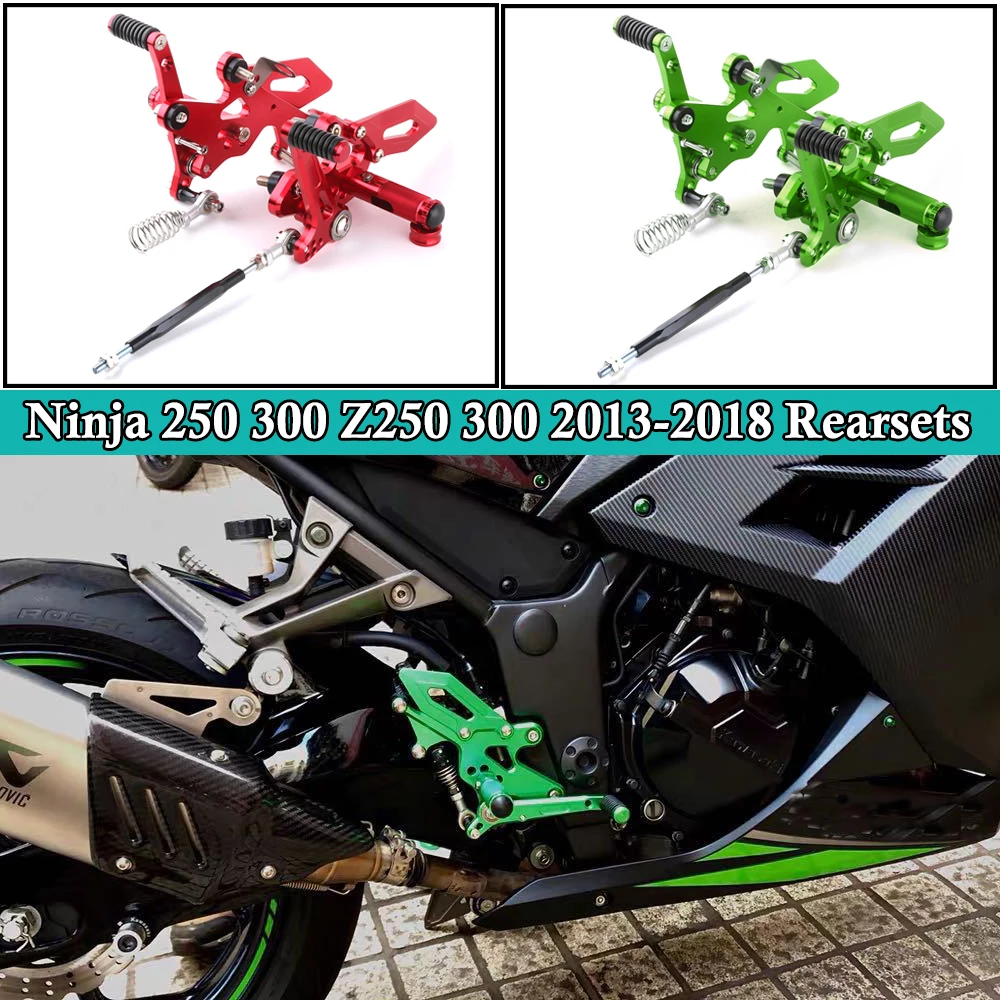 

Motor Rearsets for KAWASAKI Ninja 300 250 Z250 2013-2015 2016 2017 2018 Z300 Accessories Adjustable Rear Sets Footrest Foot Pegs