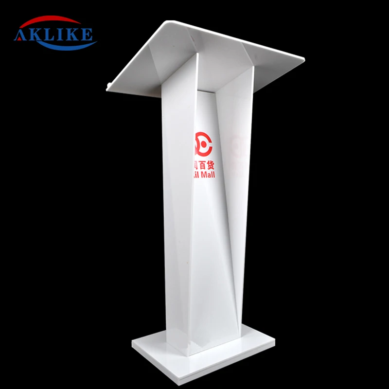 2024 Popular Pulpit Transparent Acrylic Podium Conference Lectern Activity Pulpit Customized Logo Free Shipping