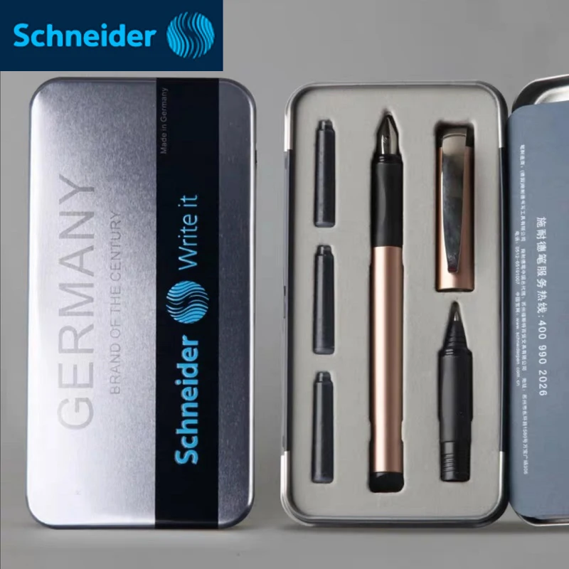 SCHNEIDER BK600 Pen Set 0.5mm Iridium Gold Pen Tip Resin Material Business Office Signature Pen Gift Box