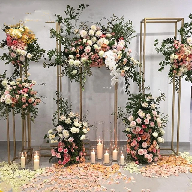 

2pcs)Events used iron frame flower fall decoration rectangle square wedding backdrop yudao1135