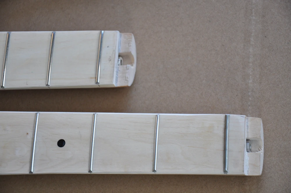 DIY Semi-Finished Double Necks Electric Guitar Kits without Paint,Maple Fretboard,Flame Maple Veneer