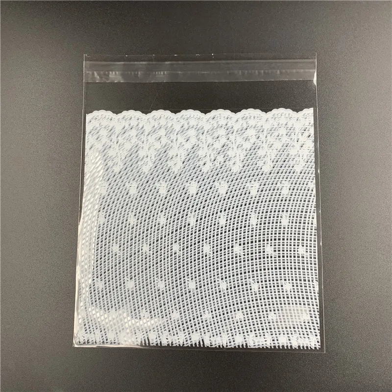 100pcs/lot 4 sizes White Lace Plastic Self Adhesive Cookie Packaging Bag Wedding Candy Gift Decoration Bags Party Supplies