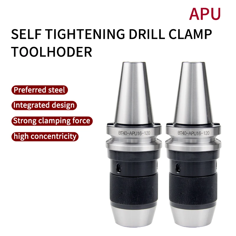 APU Integrated Self Tightening Drill Chuck Tool Handle BT30 BT40 Automatic Rotary Drill Chuck CNC Machining Center Lathe