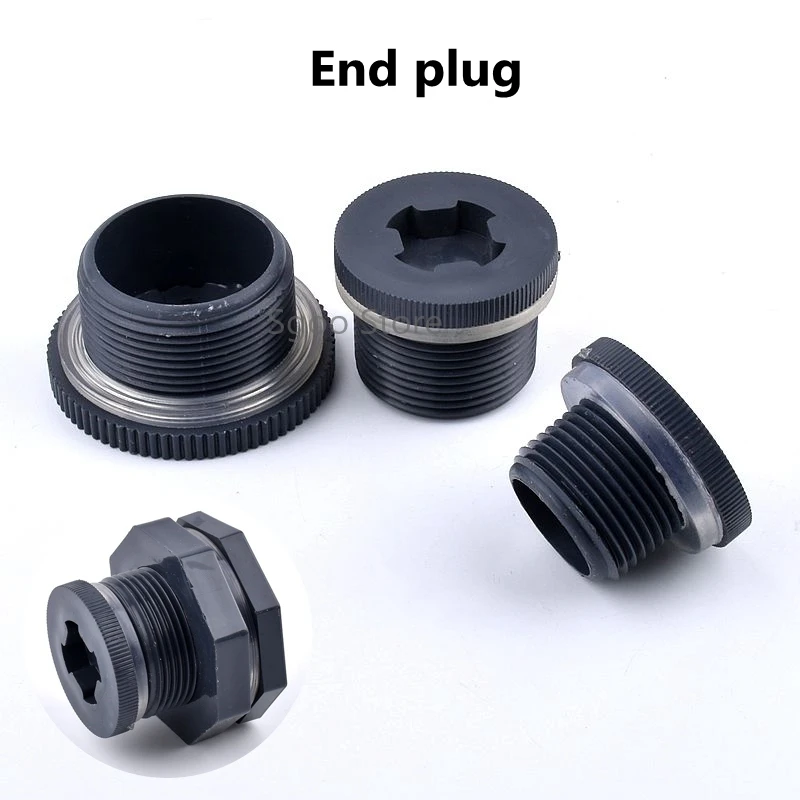 1~10Pcs 25-63mm PVC Water Tank End Plug Connectors Aquarium Fish Tank Adapter Water Drainage Intake Joint Garden Irrigation