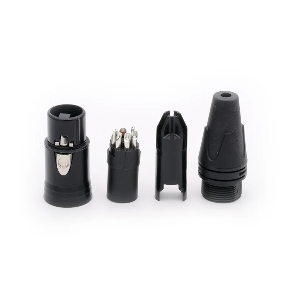 Imagem -05 - Pinos Xlr Conector Macho Fêmea Xlr Plug Jack Soquete Microfone Microfone Cabo de Áudio Conector de Cabo Preto Cor 100 Peças Lote