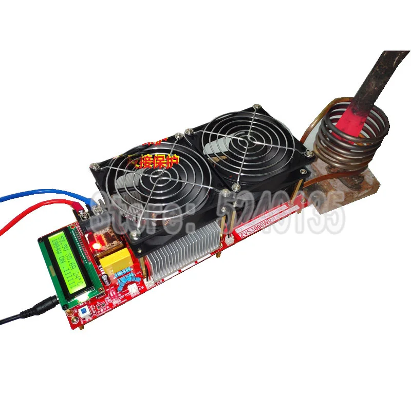 3000W 55A ZVS High Frequency Induction Heater Module Flyback Driver Heater Good Heat Dissipation + Coil +pump +power Adapter