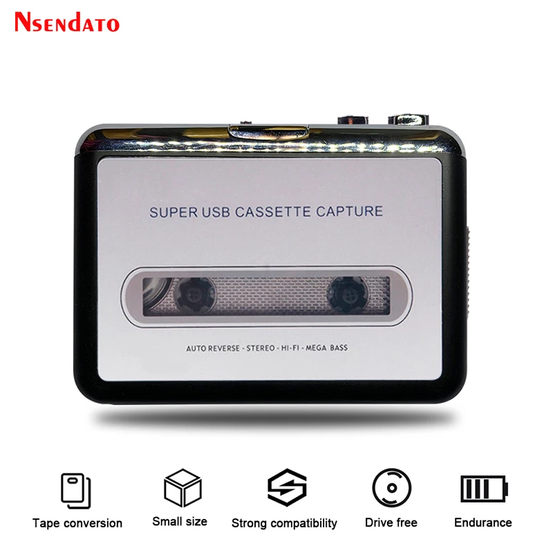 נגן רדיו לכידת קלטות USB נייד, ממיר קלטות USB ל-MP3, נגן מוזיקה לכידת שמע, מקליט קלטות