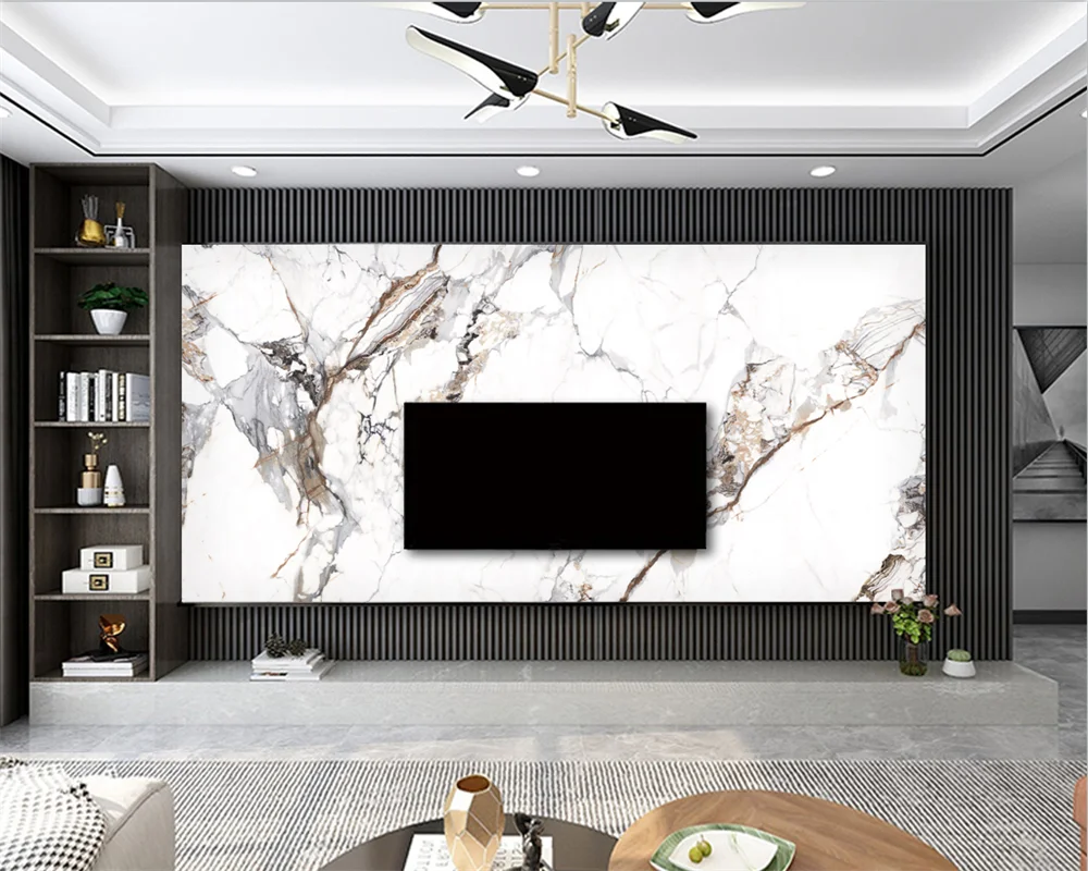 beibehang papel de pared Custom modern new bedroom living room marble striped empty background papel de parede wallpaper