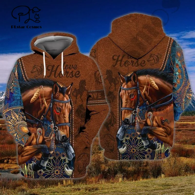 

PLstar Cosmos 3Dprinted Newest Horse Native Animal Lover Art Harajuku Casual Streetwear Unique Unisex Hoodies/Sweatshirt/Zip A-2