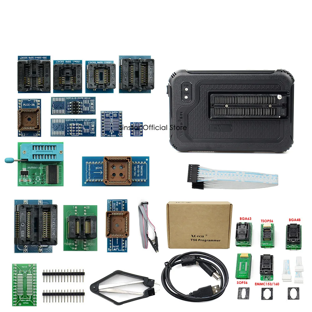 Imagem -04 - Original Xgecu T56 Programador 56 Pinos Isp Suporte 21000 Mais Suporte Nem Flash Nand Flash Emmc com 22 Adaptadores 100