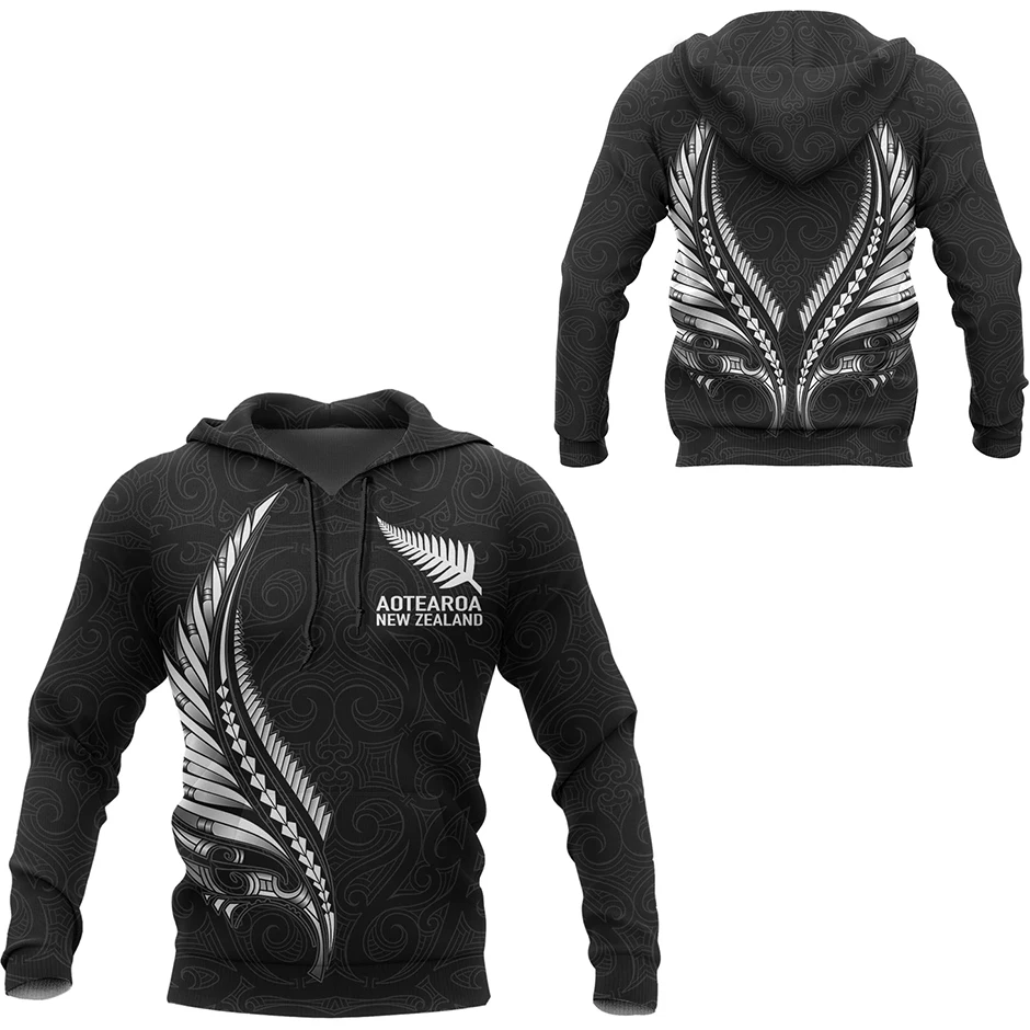 PLstar Cosmos New Zealand Country Emblem Maori Aotearoa Tribe Funny 3Dprint Men/Women NewFashion Streetwear Hoodies Pullover A-7