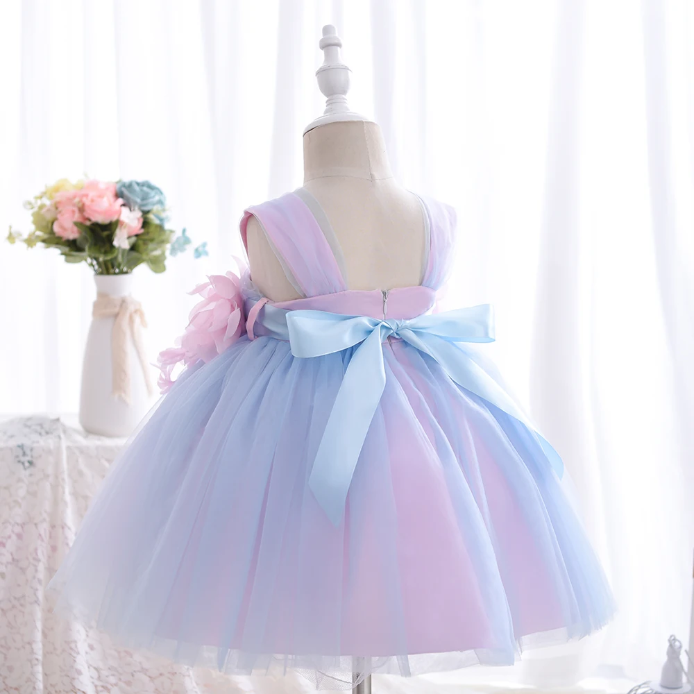 Hetiso Sling Baby Children's Dresses Flower Girl Ball Gowns Summer Tulle Dress Casual Wedding Party Kids Clothes for 1-4 Years