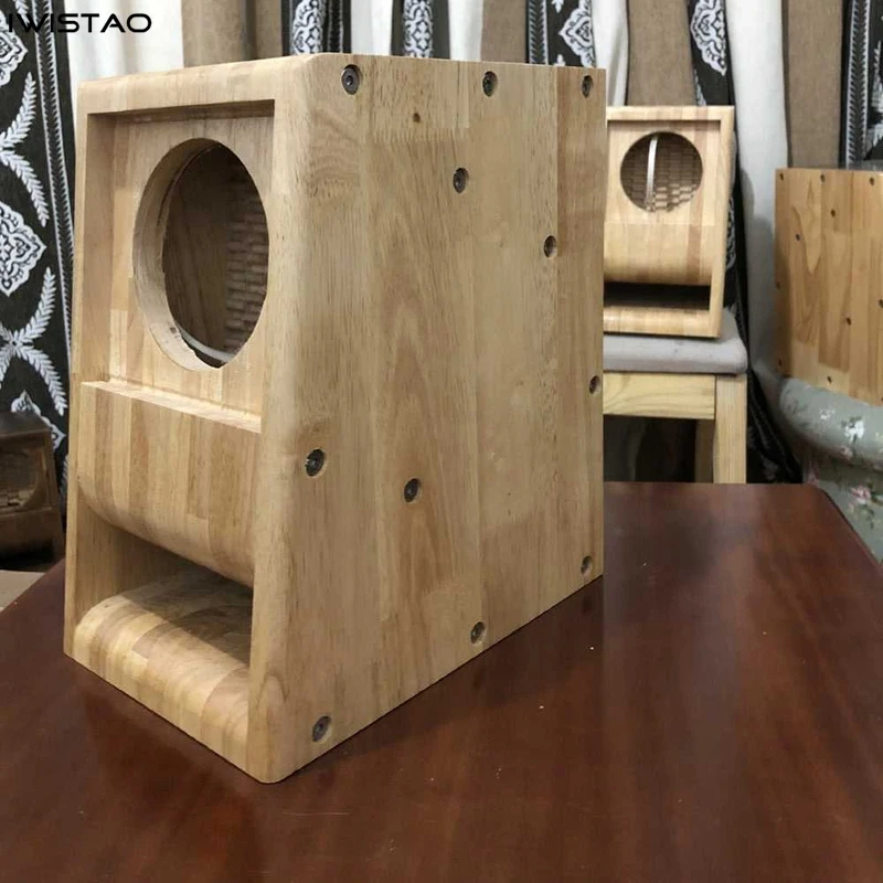 IWISTAO – haut-parleur HIFI vide, 5 pouces, 1 paire, Structure en labyrinthe fini avec bois massif, pour une gamme complète de haut-parleurs, bricolage