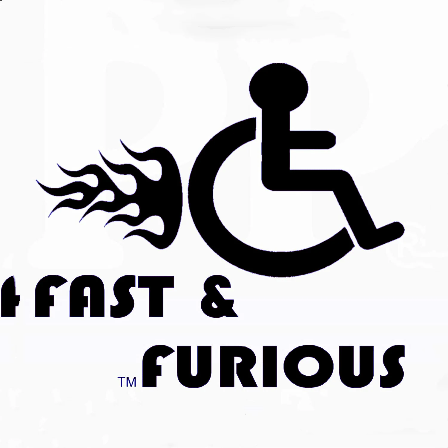 Platinum Place Funny Joke-Fast and Furious-BLUE ON WHITE-EXTERNAL-Disabled Car,Van Sticker-Disability Mobility Sign KK 18*15.7CM