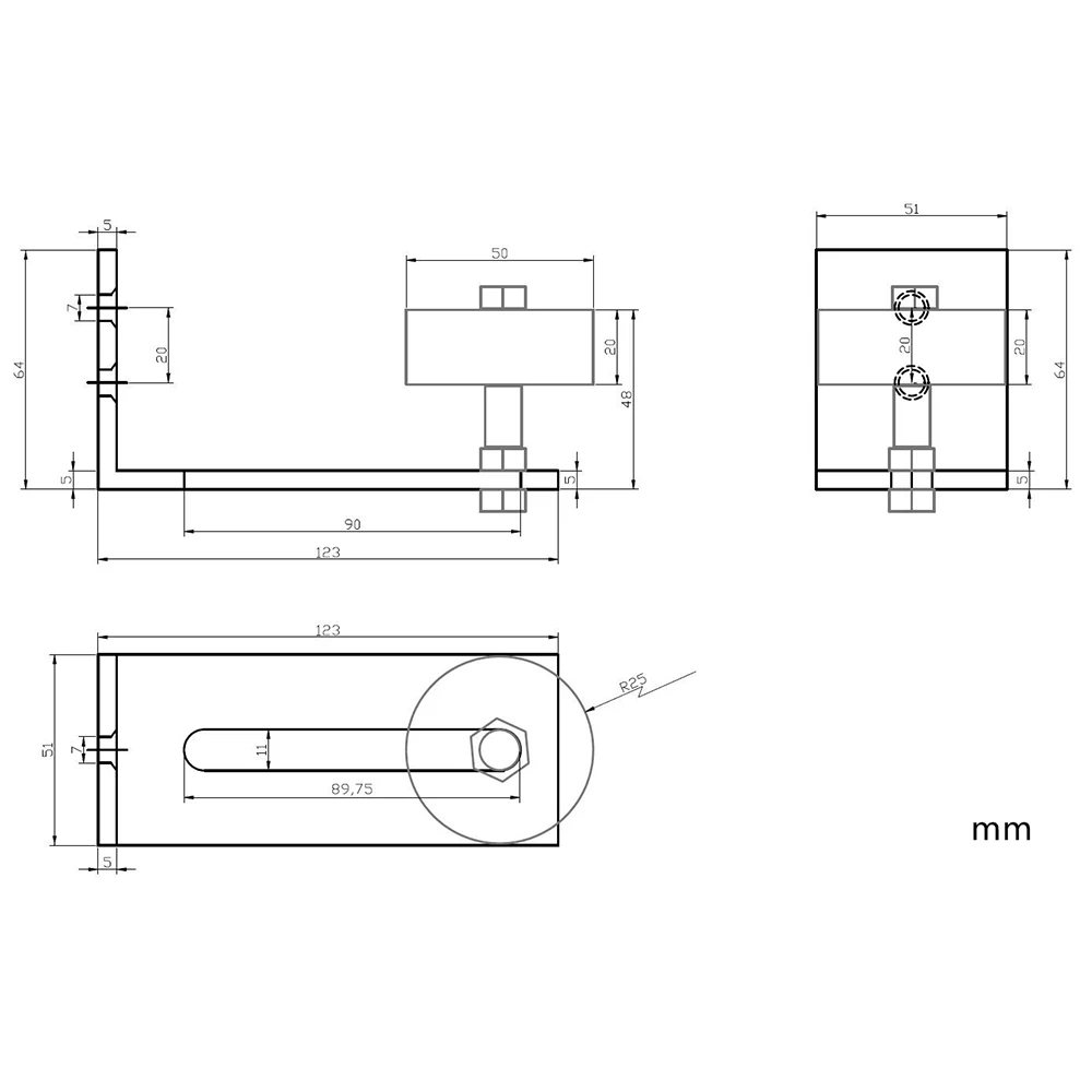 Porte de grange inférieure réglable en acier au carbone, revêtement en poudre noir, Guide au sol, quincaillerie à rouleaux