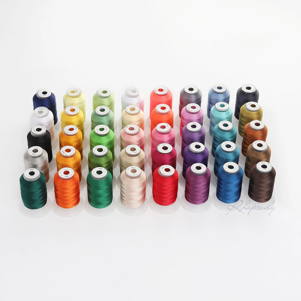 40 Polyester Embroidery Thread 550yd Filament Threads High Strength Sheen For Brother/Babylock/Janome Machine Sewing Home Thread