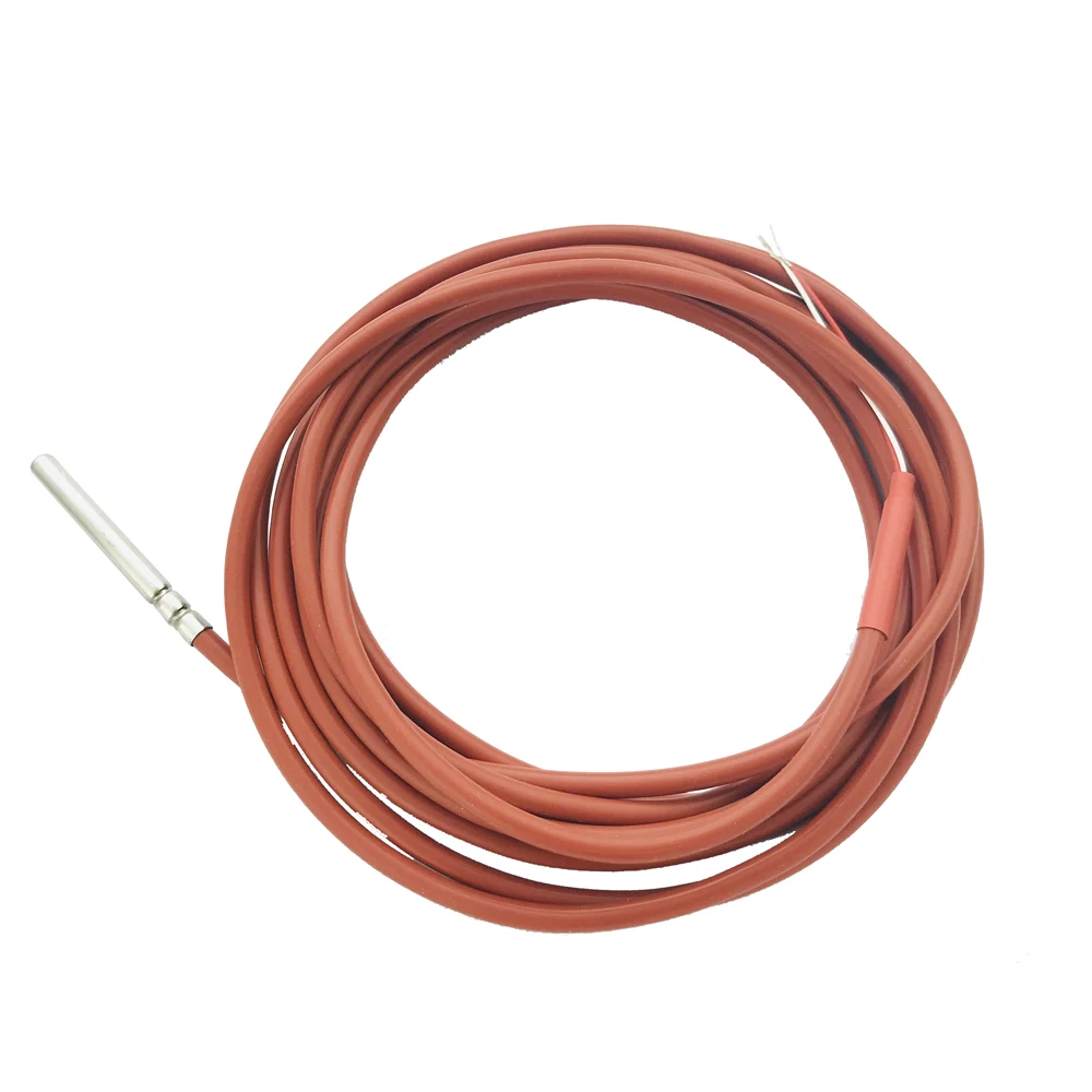 

3 Meters Red NTC10K Temperature Sensor 2 Wire With Silicone Gel Coated Cable Probe 45mm*5mm Length*Dia. 0-95 Celsius iSentrol