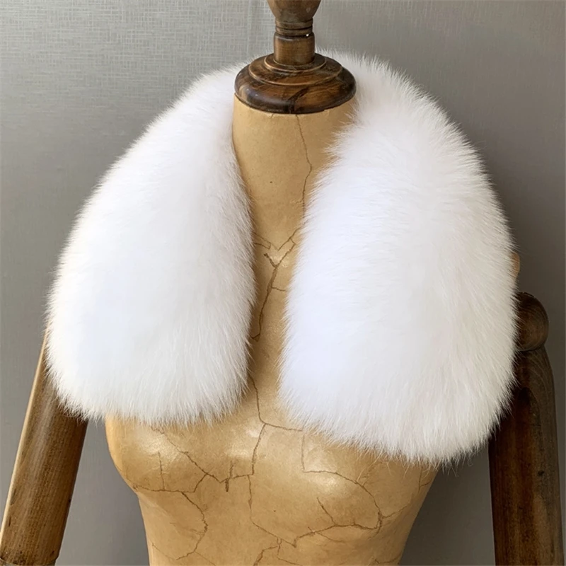 Genuine Natural Fox Fur Scarf Winter Neck Keep Warm Real Fox Fur Scarves For Women Coat Decoration Square Collar Short Muffler