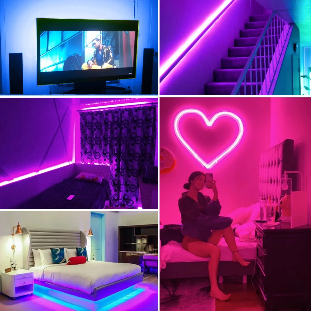 5V USB LED Strip 2835 Smart Hand Sweep Sensor Flexible DIY LED Light Pink Purple Ice Blue Backlight Light