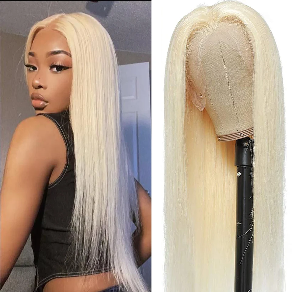 

13x4 30‘‘ 613 Blonde Lace Front Human Hair Wigs Brazilian Straight 613 Transparent Lace Frontal Wig With Baby Hair 180% Remy Wig