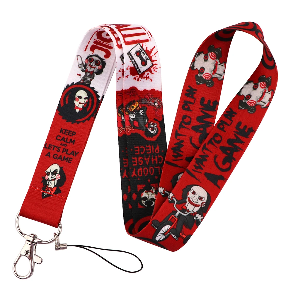 LX927 Horror Movie Killers Phone Keychain Lanyard ID Bank Card Badge Holder Phone Rope Pendants USB Neck Strap Lariat Cool Stuff