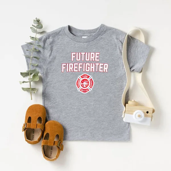 Future Firefighter | Cute Kid's Fire Fighter Badge Boy Girl Child Youth T-Shirt Kids