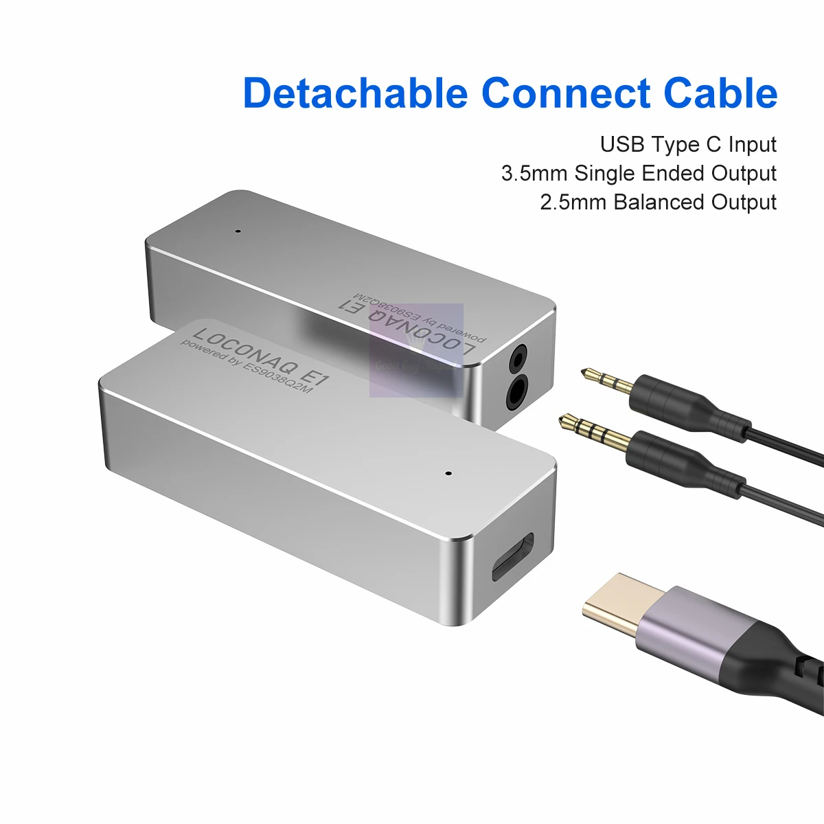 لوكوناك E1 USB Type C سماعة DAC مضخم صوت رقمي دونغل HPA ES9038Q2M 3.5 مللي متر SE 100mW 2.5 مللي متر مخرج متوازن 200mW Amp
