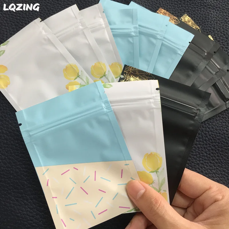 

Colors 1000x Matte Flat Zip Bag Cheap Aluminized Heat Sealing Foil Mylar Zip Lock Storage Bags with Tear Notch 7*10CM Wholesale