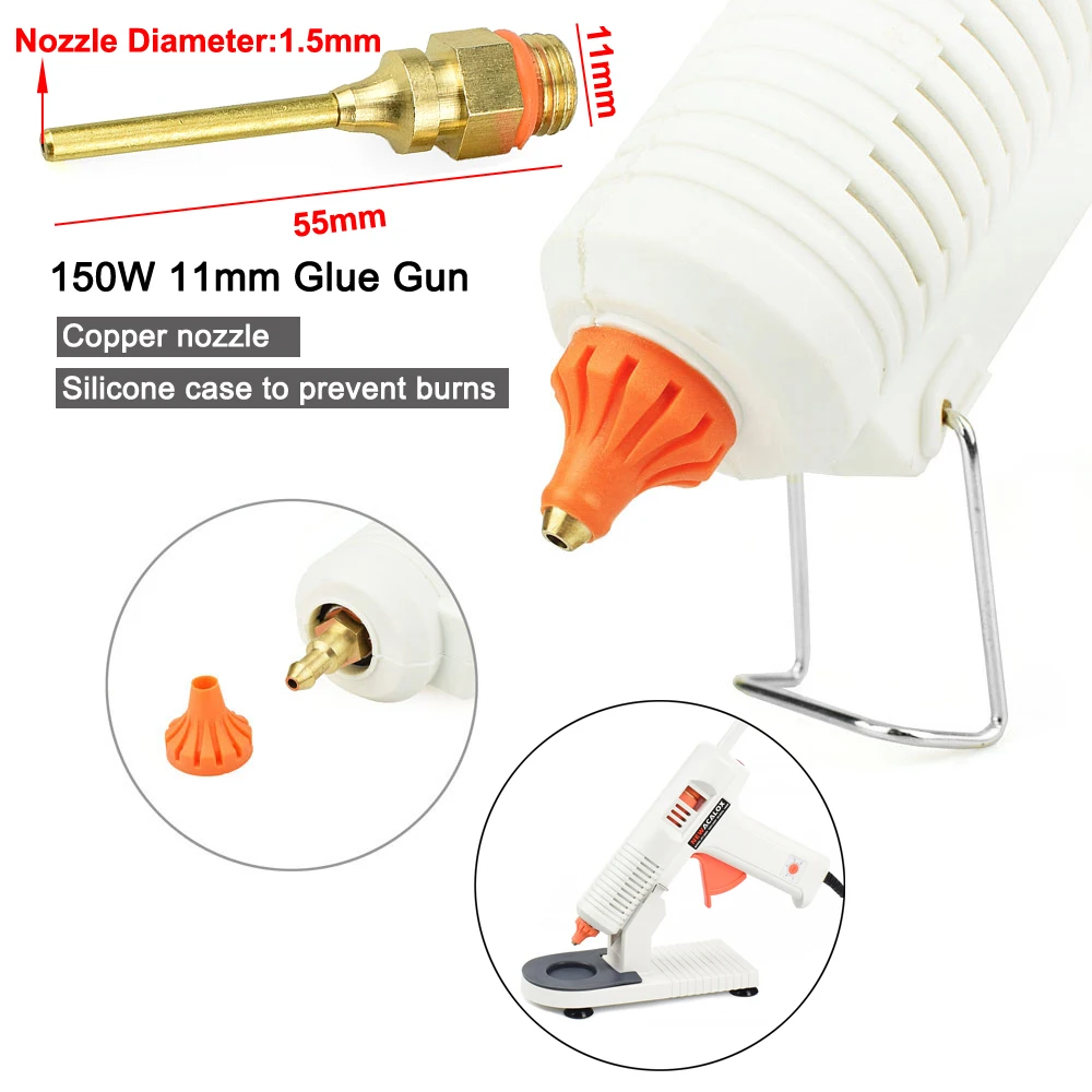 NEWACALOX EU 220V Hot Melt Glue Gun with 7mm/11mm Hot Melt Glue Stick 20W/150W Hot Silicone Gun with Stand Home School DIY Tool